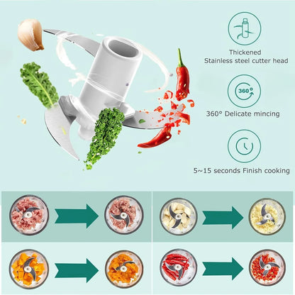 ChopMaster Pro™ Mini Electric Food Chopper – 350ML USB Rechargeable Garlic, Onion & Vegetable Processor