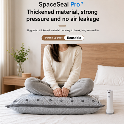 SpaceSeal Pro™ Vacuum Storage Bags – 6/15 Pack Compression Storage Bags with Portable Air Pump for Clothes, Bedding & Moving