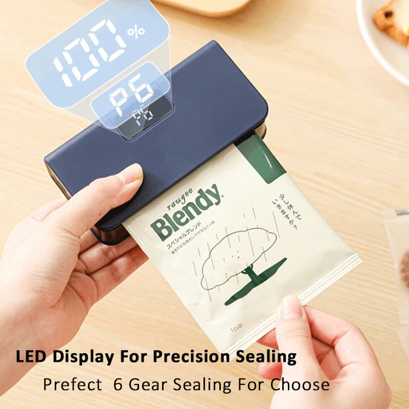 SealFresh Pro™ Mini Bag Sealer – 2-in-1 USB Rechargeable Heat Sealer & Cutter for Food Storage Bags