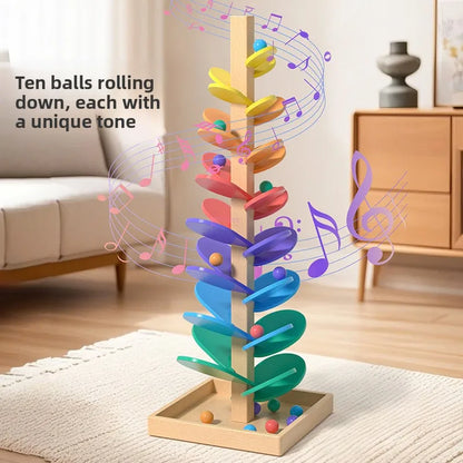 Melody Tree™ | Montessori Wooden Musical Marble Run for Kids 3+ | Educational & Screen-Free Learning Toy