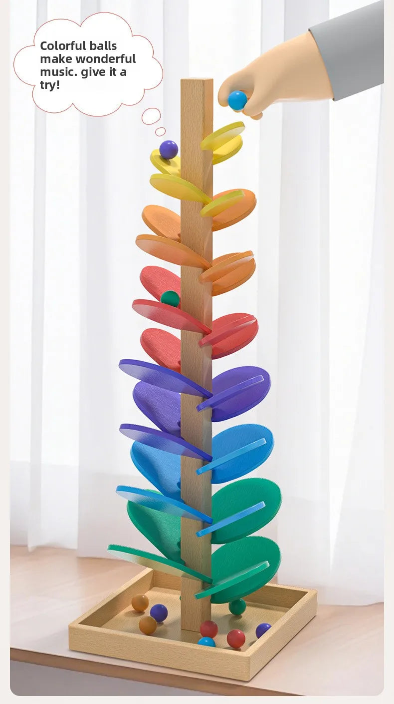 Melody Tree™ | Montessori Wooden Musical Marble Run for Kids 3+ | Educational & Screen-Free Learning Toy