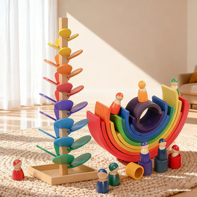 Melody Tree™ | Montessori Wooden Musical Marble Run for Kids 3+ | Educational & Screen-Free Learning Toy
