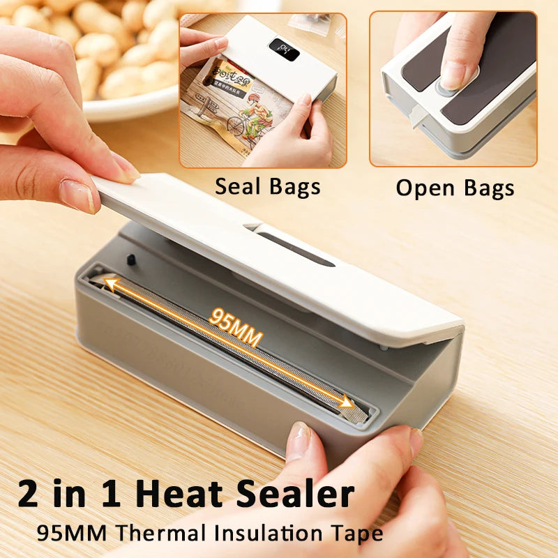SealFresh Pro™ Mini Bag Sealer – 2-in-1 USB Rechargeable Heat Sealer & Cutter for Food Storage Bags