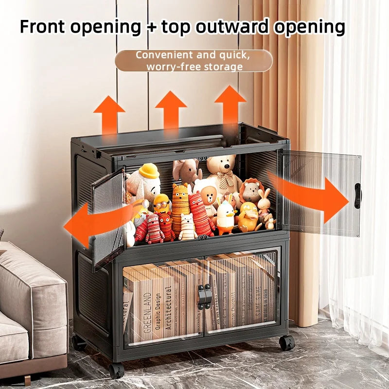 Roomify Stackable Storage Cabinet – Foldable Double Door Organizer for Pantry, Bedroom, Living Room & Office