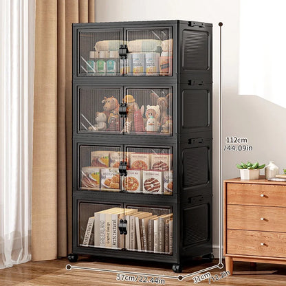Roomify Stackable Storage Cabinet – Foldable Double Door Organizer for Pantry, Bedroom, Living Room & Office