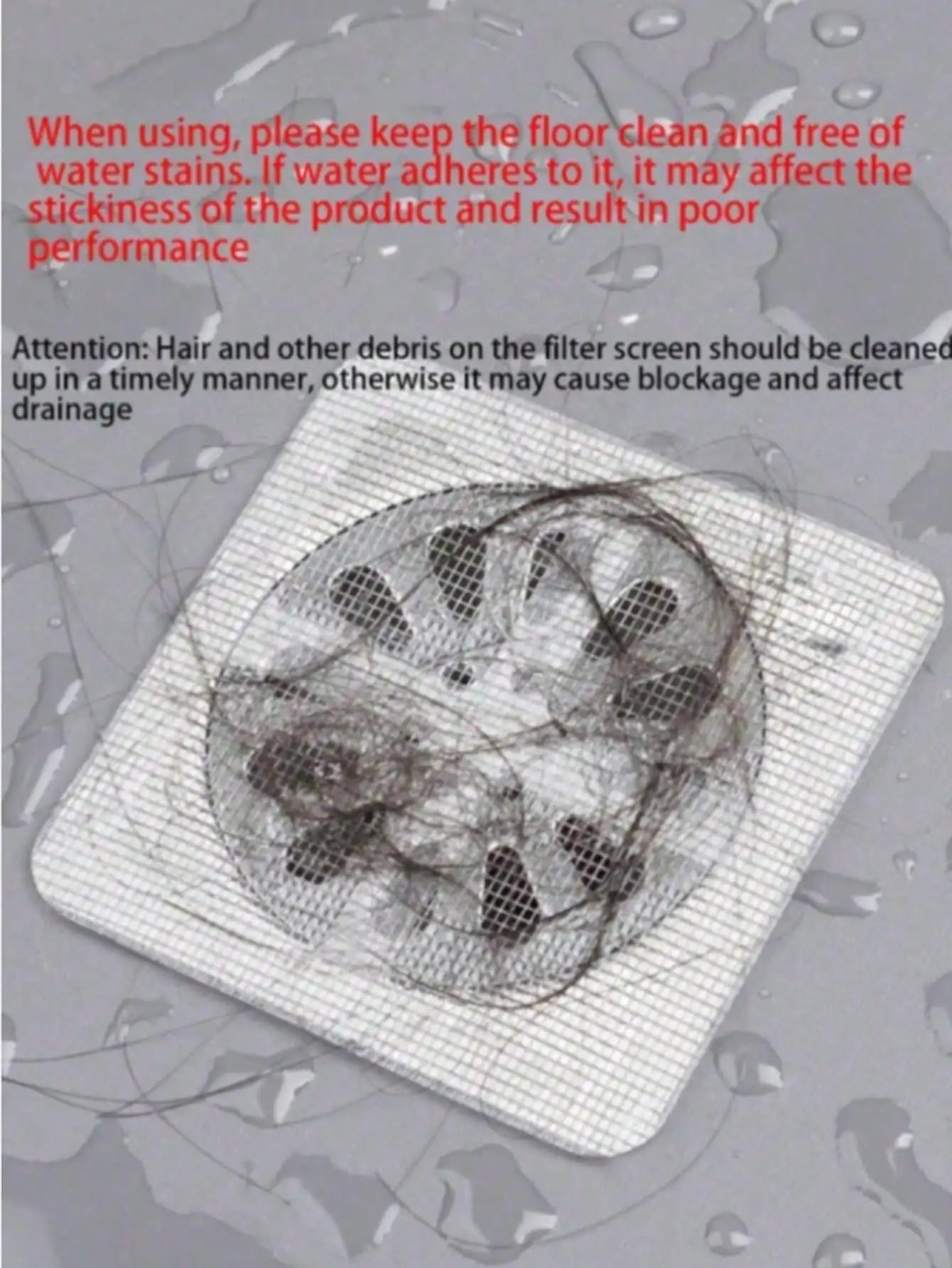 DrainGuard™ Disposable Hair Catcher Stickers – 12PCS Adhesive Drain Mesh Filters for Shower & Sink