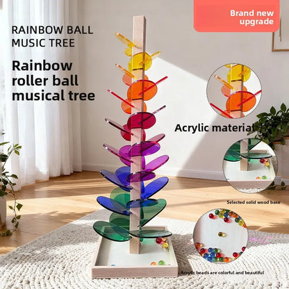 Melody Tree™ | Montessori Wooden Musical Marble Run for Kids 3+ | Educational & Screen-Free Learning Toy