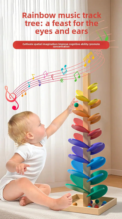 Melody Tree™ | Montessori Wooden Musical Marble Run for Kids 3+ | Educational & Screen-Free Learning Toy