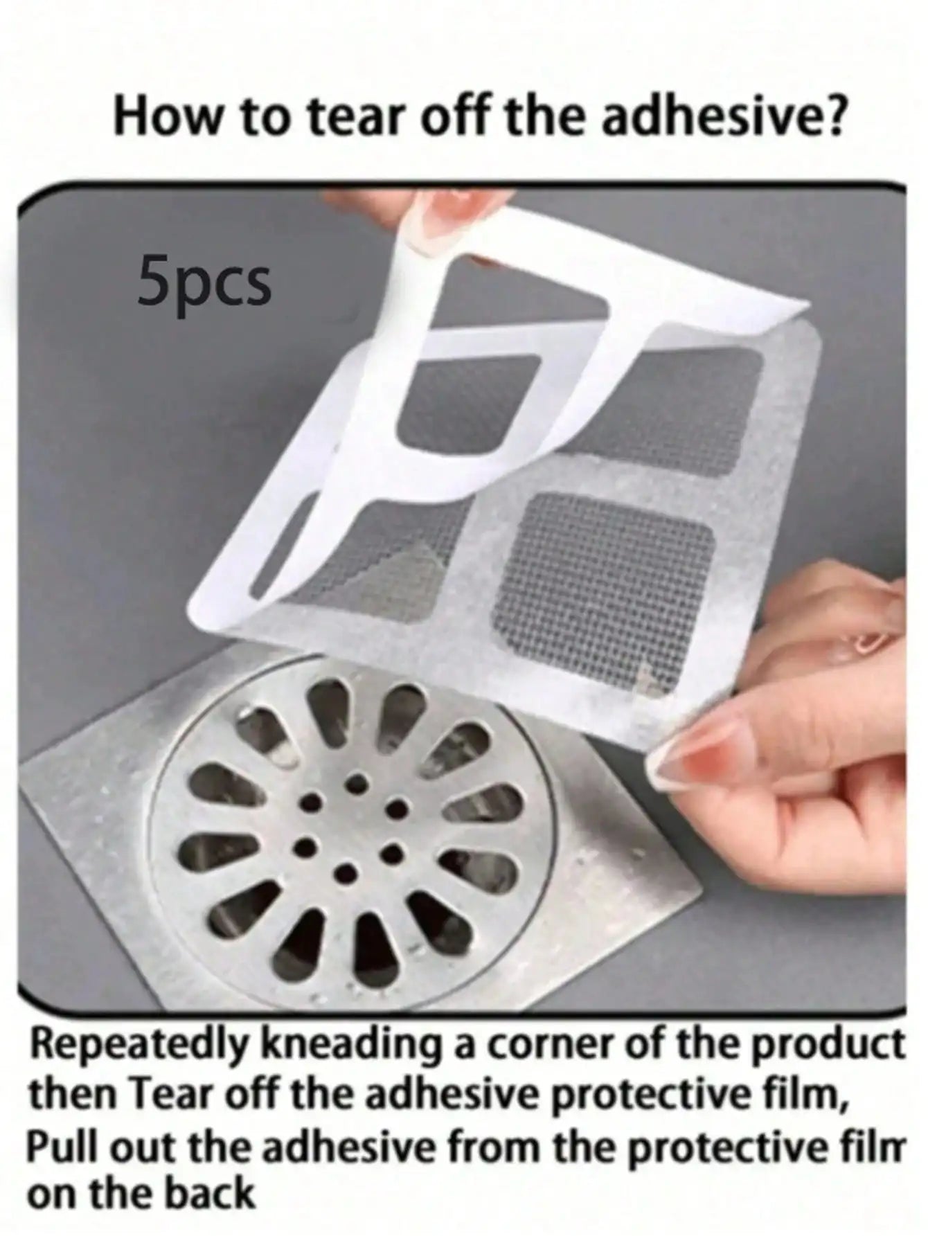 DrainGuard™ Disposable Hair Catcher Stickers – 12PCS Adhesive Drain Mesh Filters for Shower & Sink