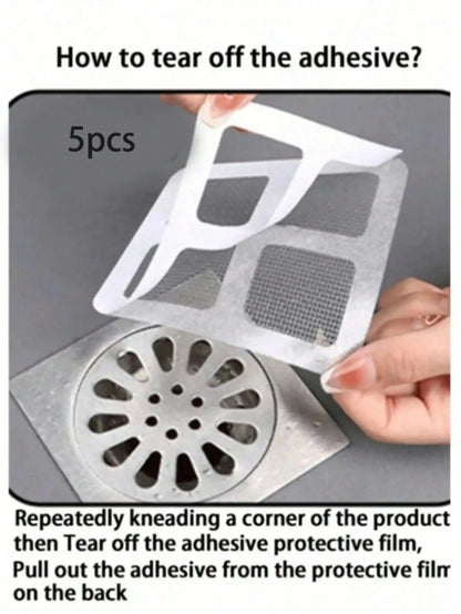 DrainGuard™ Disposable Hair Catcher Stickers – 12PCS Adhesive Drain Mesh Filters for Shower & Sink