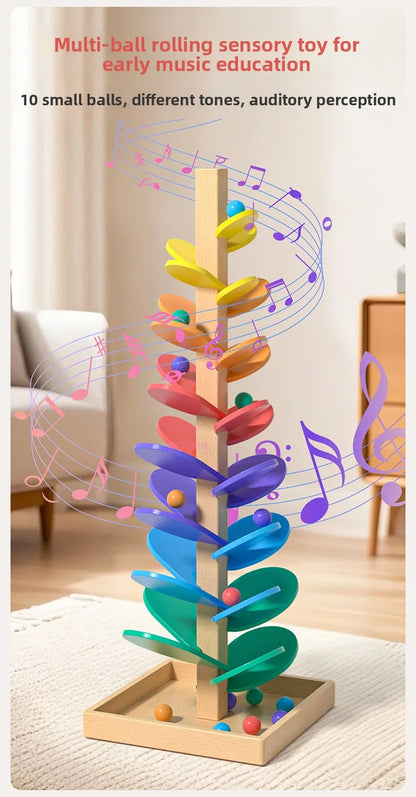 Melody Tree™ | Montessori Wooden Musical Marble Run for Kids 3+ | Educational & Screen-Free Learning Toy