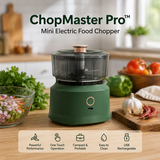 ChopMaster Pro™ Mini Electric Food Chopper – 350ML USB Rechargeable Garlic, Onion & Vegetable Processor